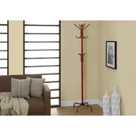 Coat Rack, Hall Tree, Free Standing, 12 Hooks, Entryway, 70" High, Bedroom, Metal, Contemporary, Modern
