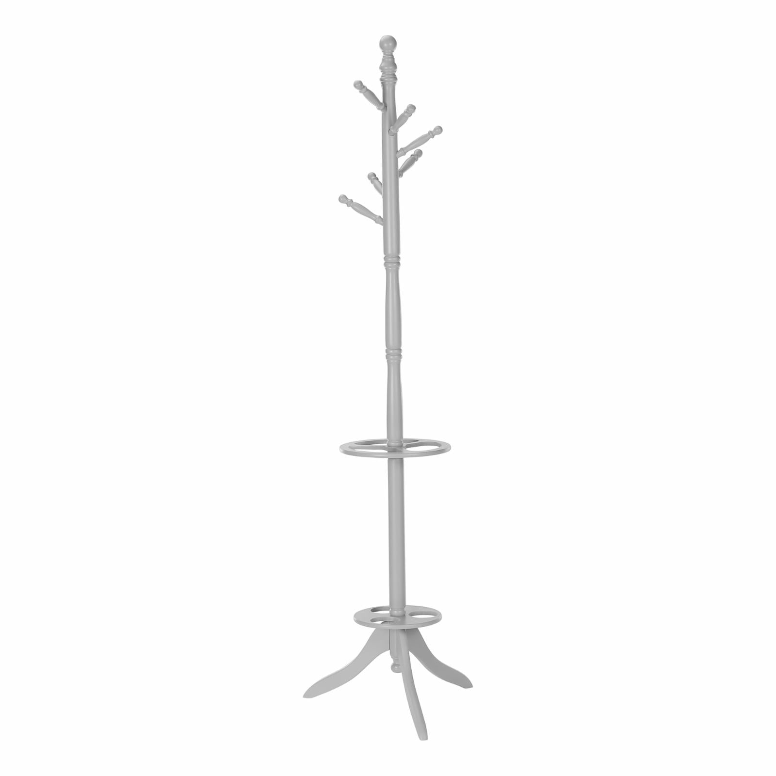 Coat Rack, Hall Tree, Free Standing, 6 Hooks, Entryway, 71"H, Umbrella