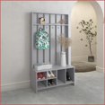 thumbnail image 1 of Hall Tree with 7 Shelves, Contemporary Smokey Gray | Engineered Wood | Coat Racks, 1 of 7