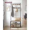 thumbnail image 1 of VASAGLE Coat Rack, Hall Tree with Shoe Storage Bench, Entryway Bench with Shoe Storage, 3-in-1, Steel Frame, for Entryway, 12.6 x 27.6 x 68.9 Inches, Industrial, Greige and Black, 1 of 7