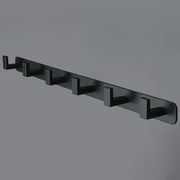 Coat Rack, Heavy Duty Stainless Steel 6 Tri Coat Hook Hanger, Wall Mounted Storage Wall Hook, Rustic Clothes Hook/Key Hook Rail for Bathroom Kitchen Entryway6 Hook Black