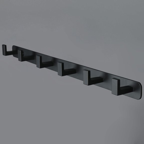 Coat Rack, Heavy Duty Stainless Steel 6 Tri Hook Hanger, Wall Mounted Storage Hooks, Rustic Clothes Hook/Key Rail for Bathroom Kitchen Entryway(6 Black)