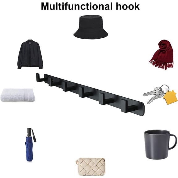 Coat Rack, Heavy Duty Stainless Steel Tri Hook Hanger, Wall Mounted Storage Hook, Rustic Clothes Hook/Key Hook Rail for Bathroom Kitchen Entryway