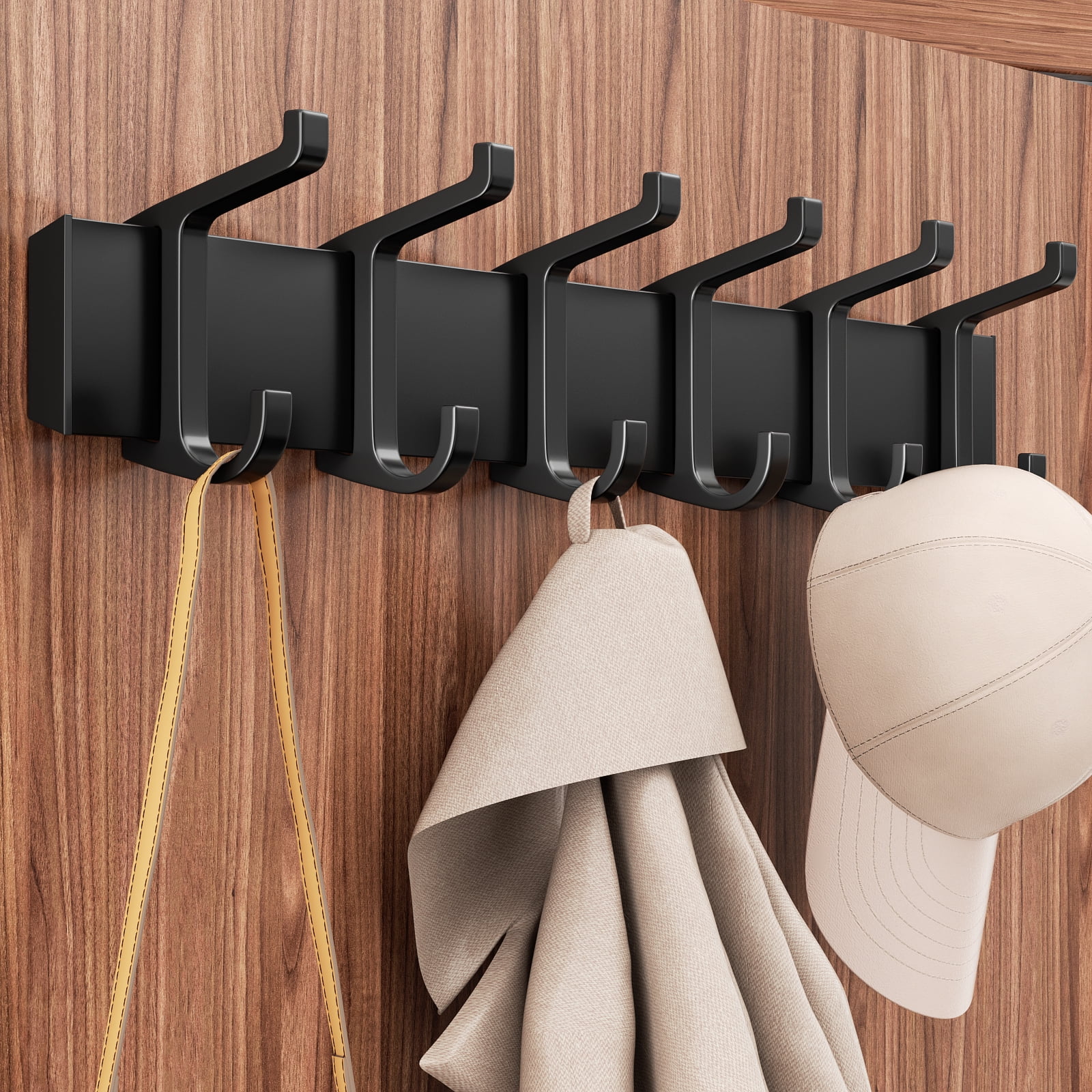 Modern JP Adhesive Hat Hooks for Wall (10-Pack) - Minimalist Hat Rack Design, No Drilling, Strong Hold Hat Hangers(White)