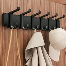 Coat Rack Hooks for Hanging- Coat Rack Wall Mount, Coat Hooks, Wall Hooks, Hat Rack for Wall, Towel Hooks, Jacket Hanger, 1 Pack, Black