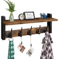 thumbnail image 1 of JieC Coat Rack Shelf Wall Mounted 17 ", Entryway Coat Hanger with 5 Hooks, Hat Rack for Bedroom, Bathroom, Rustic Brown, 1 of 8
