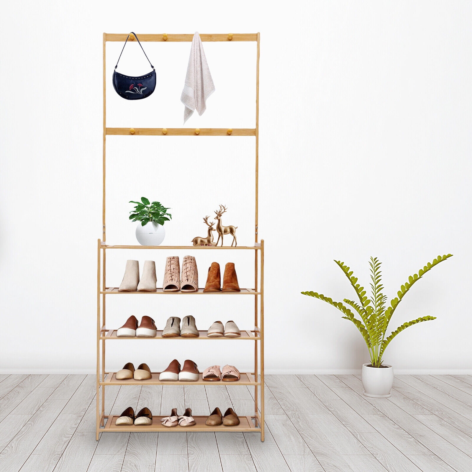 Tree Shoe Rack Coat Rack Shoe Bench Vintage 3in1 Hall Tree Shoe Rack for Entryway ...