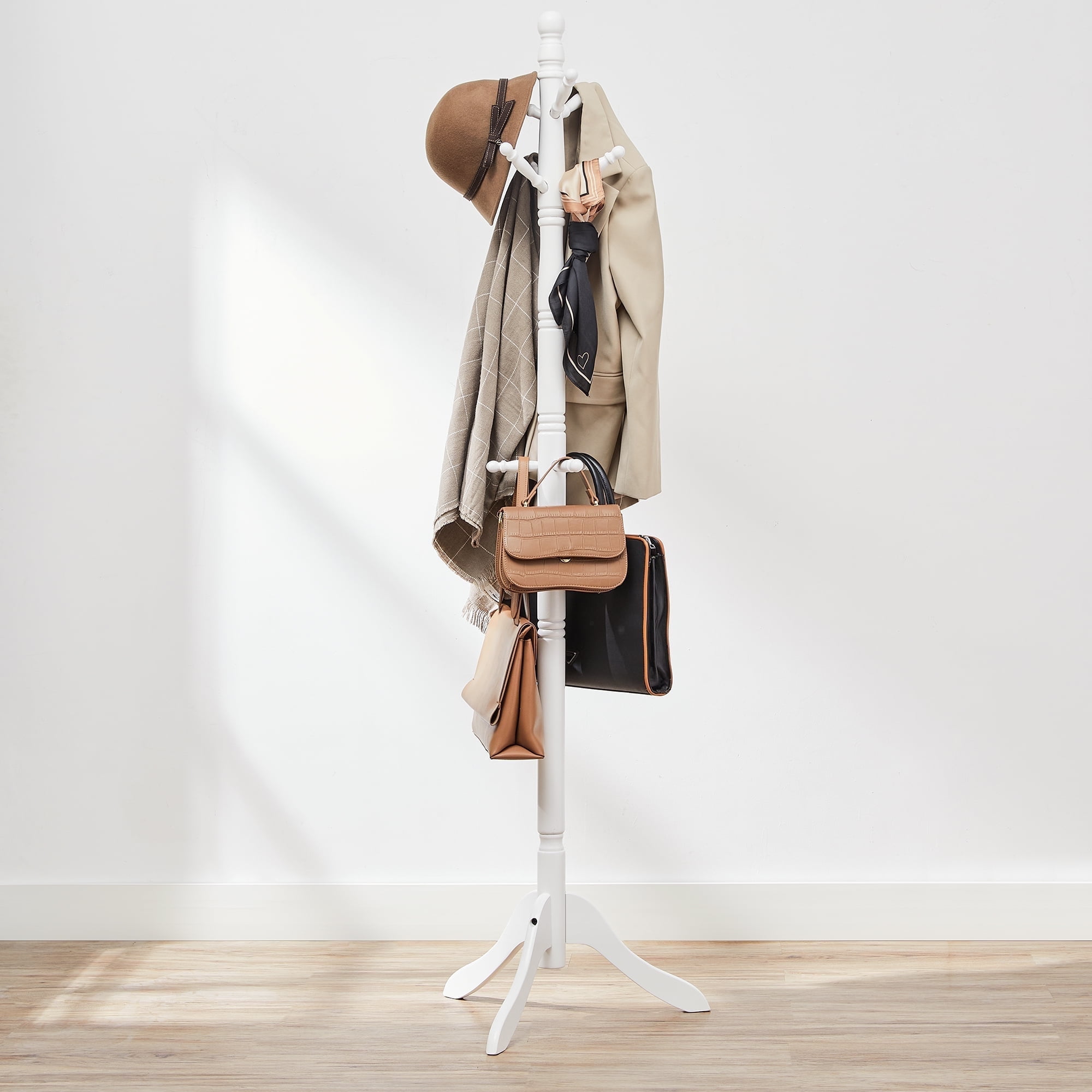 VASAGLE Entryway Hanger, Free Standing Wooden Coat Rack