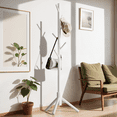 thumbnail image 1 of Coat Rack Stand with 3 Height Options and 8 Hooks Wooden Freestanding Coat Rack for Home, Office, Entryway, Hallway, 1 of 8