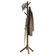 Coat Rack Stand with 3 Height Options and 8 Hooks Wooden Tall Freestanding Coat Rack for Home, Office, Entryway, Hallway