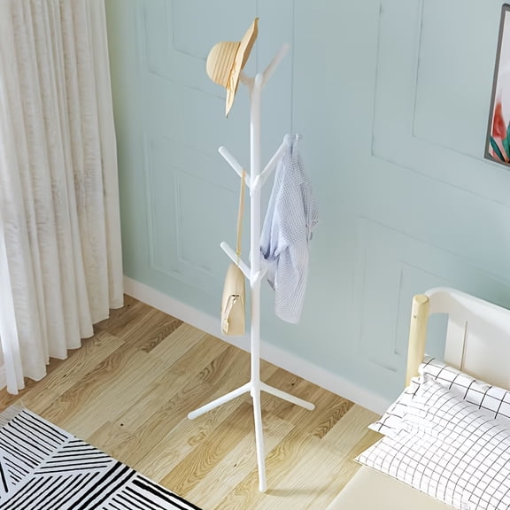 Coat Rack Stand with 9 Metal Hooks, Freestanding Hall Tree for Entryway and Office
