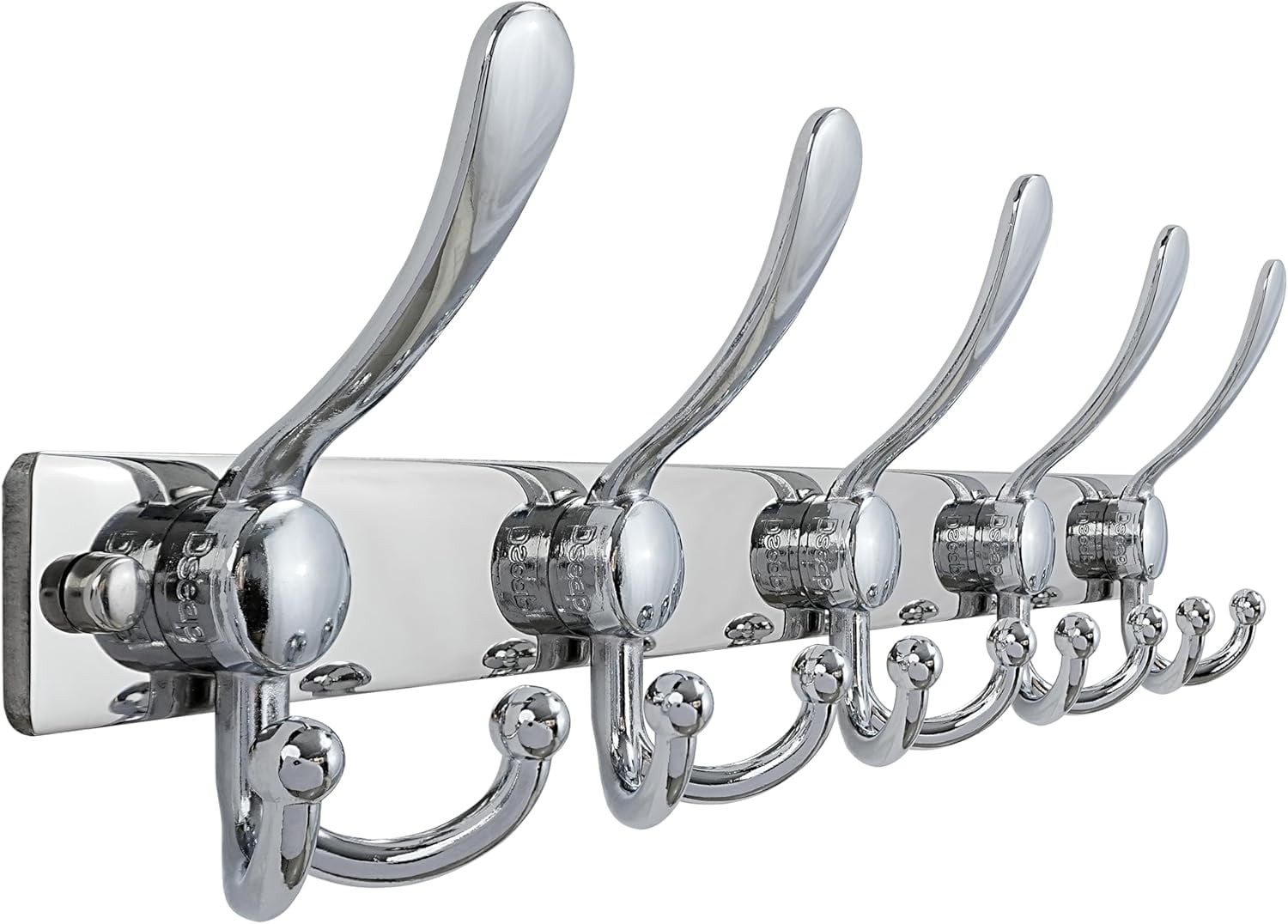 2 Pack Coat Rack Wall Mount, Stainless Steel T Shaped 4 Hooks Coat - View #7