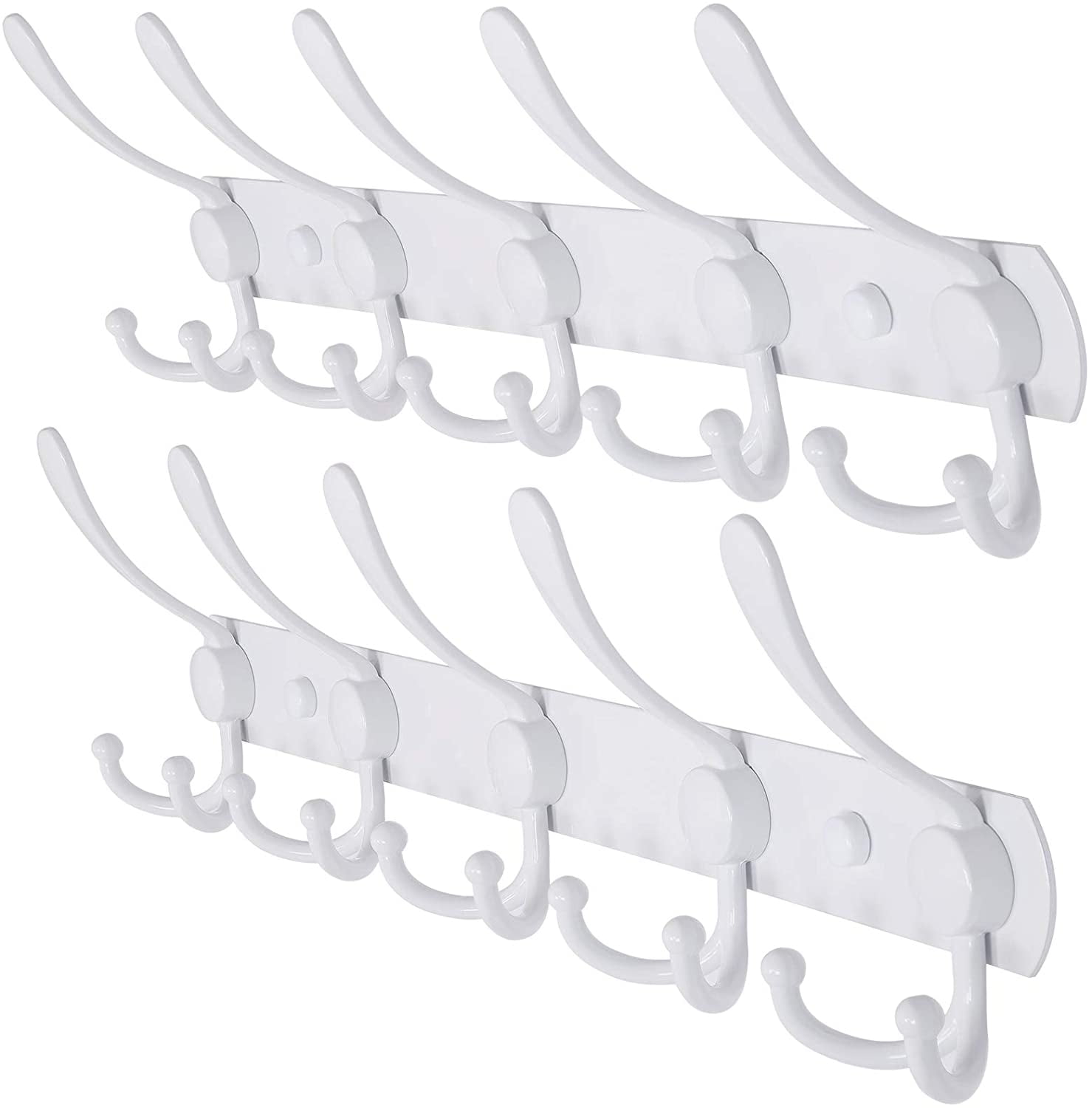 Coat Rack Wall Mount - 29.5” Long 8-Tri-Hooks Heavy Duty Coat Hanger ...