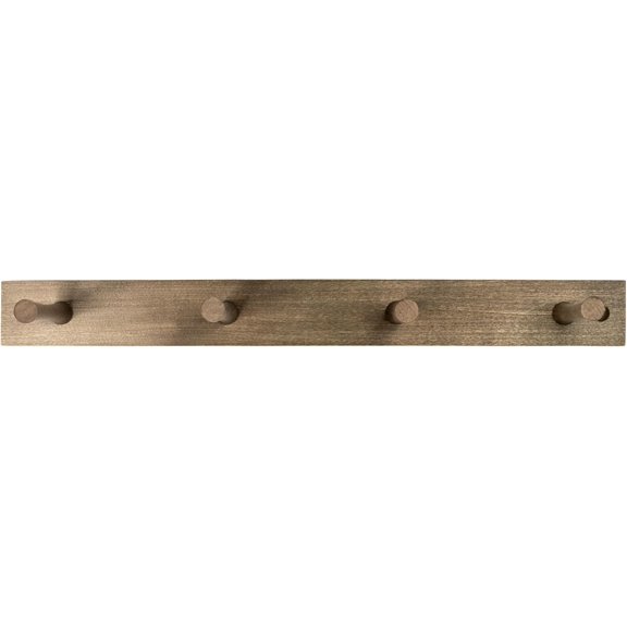 Coat Rack Wall Mount 4 Peg Wooden Pegs Organizer for Hanging Coats Hats Bags Towels Jackets Purses, Easy Install Wall Mounted Peg Rack Hanger for Closet Entryway Bedroom Storage, Greige