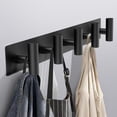 thumbnail image 1 of Coat Rack Wall Mount - 5 Coat Hooks, Towel Racks for Bathroom Robes Bags Keys, Hat Rack Wall Towel Hooks Organizer Essential (Black), 1 of 4