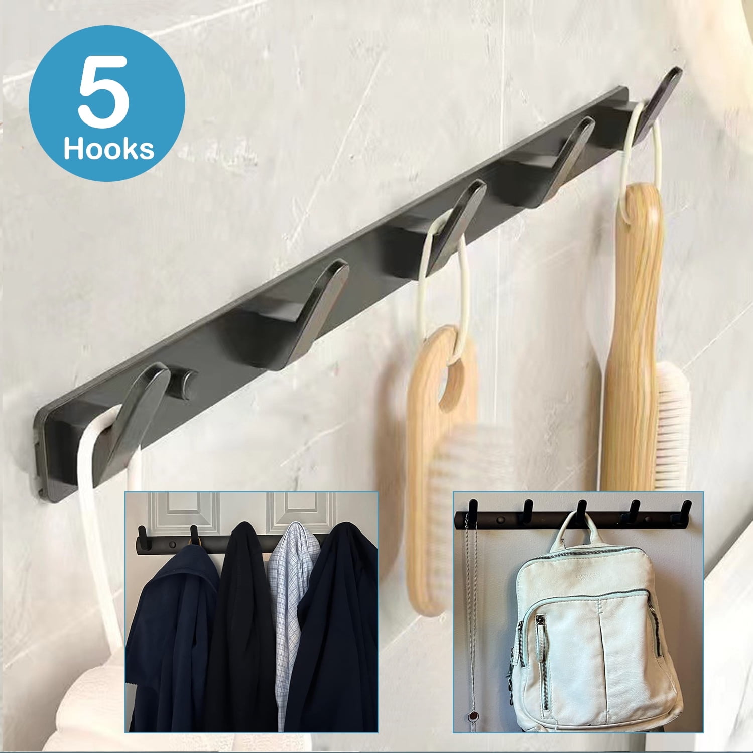 Modern Black Wall Mounted Coat Rack with Hooks for Togo Ubuy