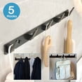 thumbnail image 1 of Coat Rack Wall Mount with 5 Hooks, Black Coat Hangers for Wall, Howkers Aluminum Coat Hooks Hat Hooks Suitable for Living Room Entrance, Bedroom, Kitchen, Bathroom, 1 of 7