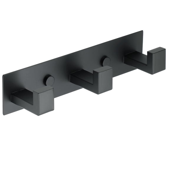 Coat Rack Wall Mount, 7.88 Inches Black Metal 3-Hook Organizer Coat Hooks, Wall Hooks for Hanging, Hat Rack Bag Hanger Key Holder for Wall, Purse Hanger Towel Racks for Bathroom, Not Adhesive