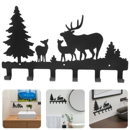 Toyandona Creative Iron Wall Hooks for Hanging Clothing Hats Groceries in Black Color