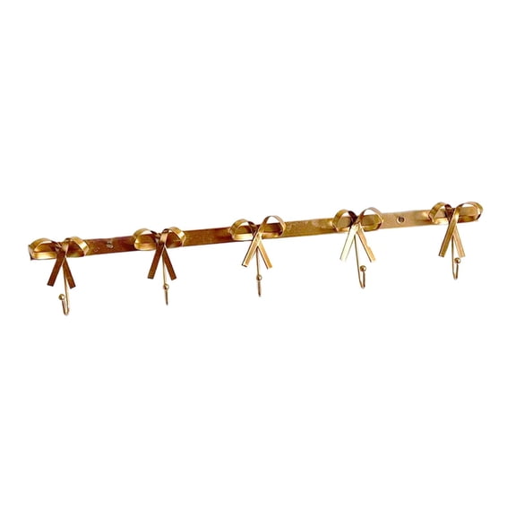 Coat Rack Wall Mount Bow Hooks Iron Art Organizer Smooth Metal Finish Decorative Entryway Bedroom Living Room