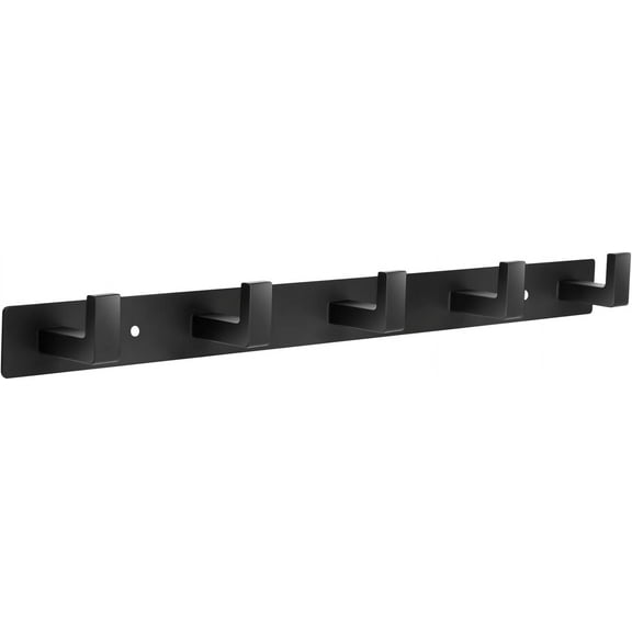 Metal Wall Mount Coat Rack with 5 Hooks, Black