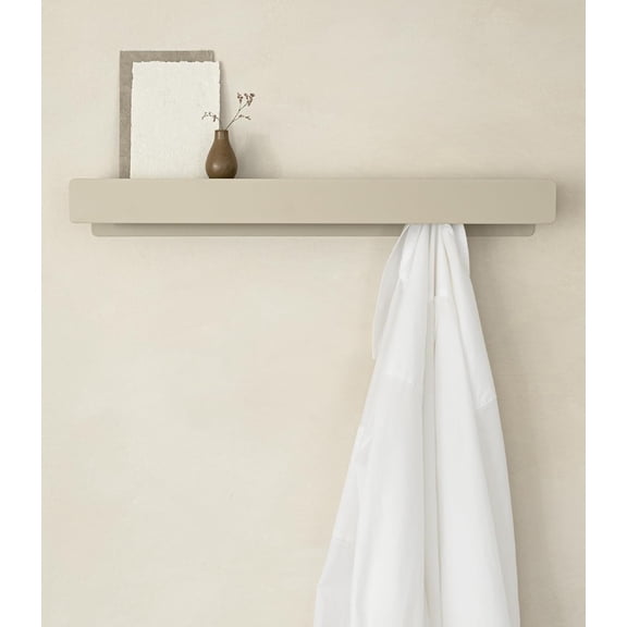 Coat Rack Wall Mount| Modern Coat Rack with Hidden Hooks and Shelf | Designer Metal Wall Mounted Clothes Hook | Heavy Duty Entryway Wall Hanger