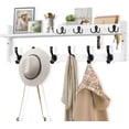 thumbnail image 1 of Coat Rack Wall Mount with Shelf, 27.5" Entryway Wall Hanging Shelf, Coat and Key Hanger with 10 Dual Hooks, Mail Organizer and Key Holder Hat Rack for Wall, Wood Coat Hooks with Storage, 1 of 14