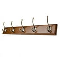 Coat Rack Wall Mount With 5 Metal Hooks, Entryway Wood Coat Rack For