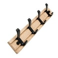 Coat Rack Wall Mount With Movable Multiple Metal Hooks Wooden Coat Rack