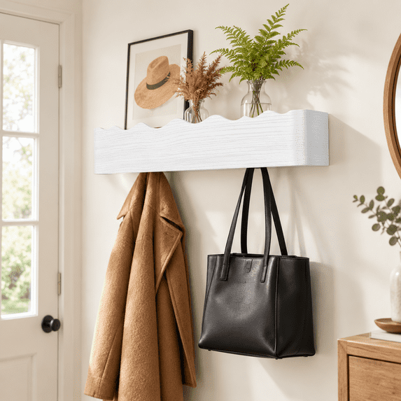 Coat Rack Wall Mount With Shentryway Modern Key Holder Hanger Shelves ...