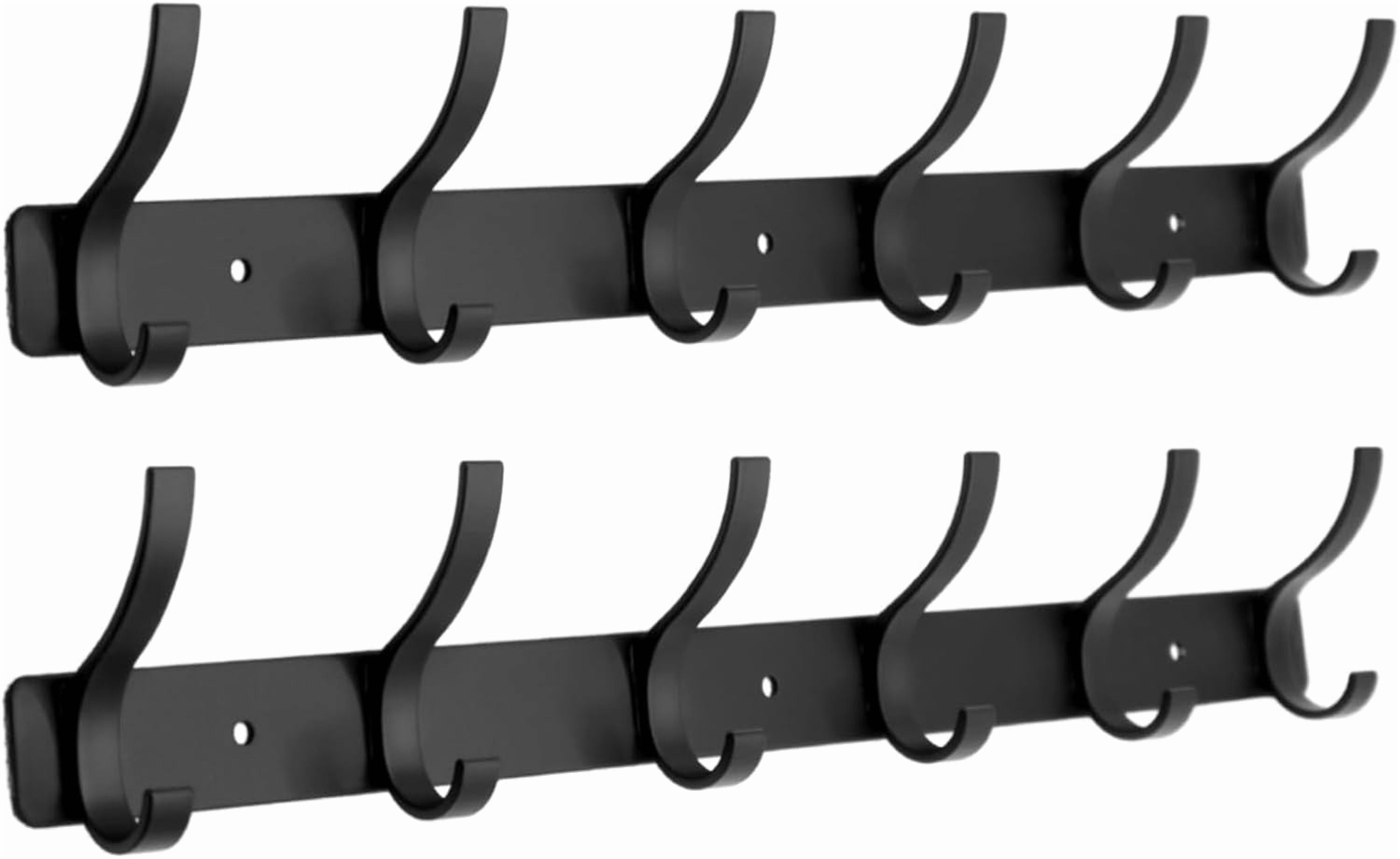 Coat Rack Wall Mounted,6 Coat Hooks for Hanging Coats,Metal Double Hook ...