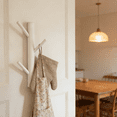 thumbnail image 1 of Wall Mounted Wooden Coat Rack, 4-Hook Vertical Tree Hat Hanger for Entryway Office Bathroom, White, 1 of 6
