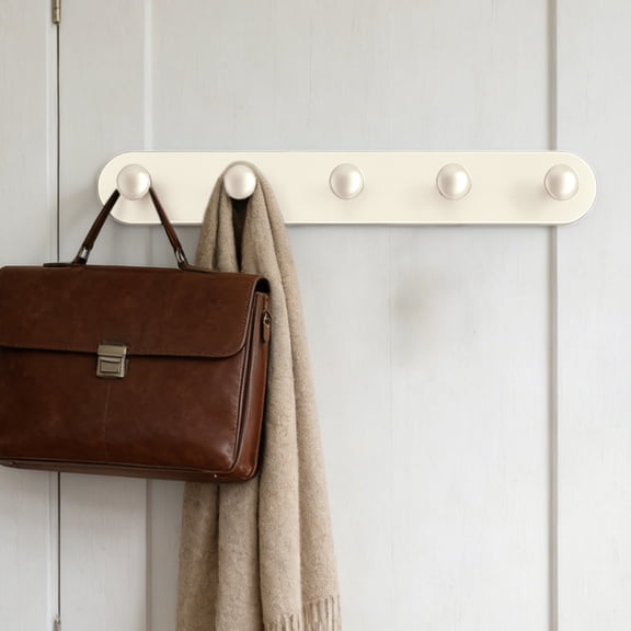Coat Rack Wall Towel Hook Rack with 5 Hooks, Alloy Bathroom Robe Coat Hook Rail, Towel Holder Wall Mounted for Bathroom Bedroom Mudroom Entryway