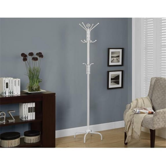 Coat Rack in White Metal 74 in.