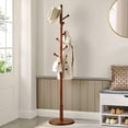thumbnail image 1 of Coat Rack with 7 Rounded Hooks, Hall Tree, Coat Stand Dark Walnut, 1 of 8