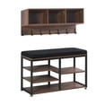 thumbnail image 1 of Coat Rack with Shoe Storage, 3-in-1 Hall Tree Combo, Rustic Brown, 1 of 9