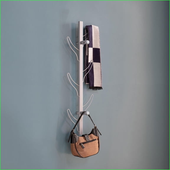 Coat Racks Wall Mount - 8-Hook All Metal Silver | Silver | Coat Racks