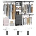thumbnail image 1 of Coat Racks Closet Organizer - High Capacity Wardrobe Rack with 3 Drawers, Shelves & Expandable Hanger Rods, Fits 6-9 ft Spaces, Durable & Stylish - 96" L x 16" W x 75" H, Supports Up to 1000 LBS,Meta, 1 of 6