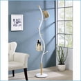 thumbnail image 1 of Coat Racks, Modern White Metal Standing Coat Rack with 9 Oak Hooks | White | Wood, 1 of 6