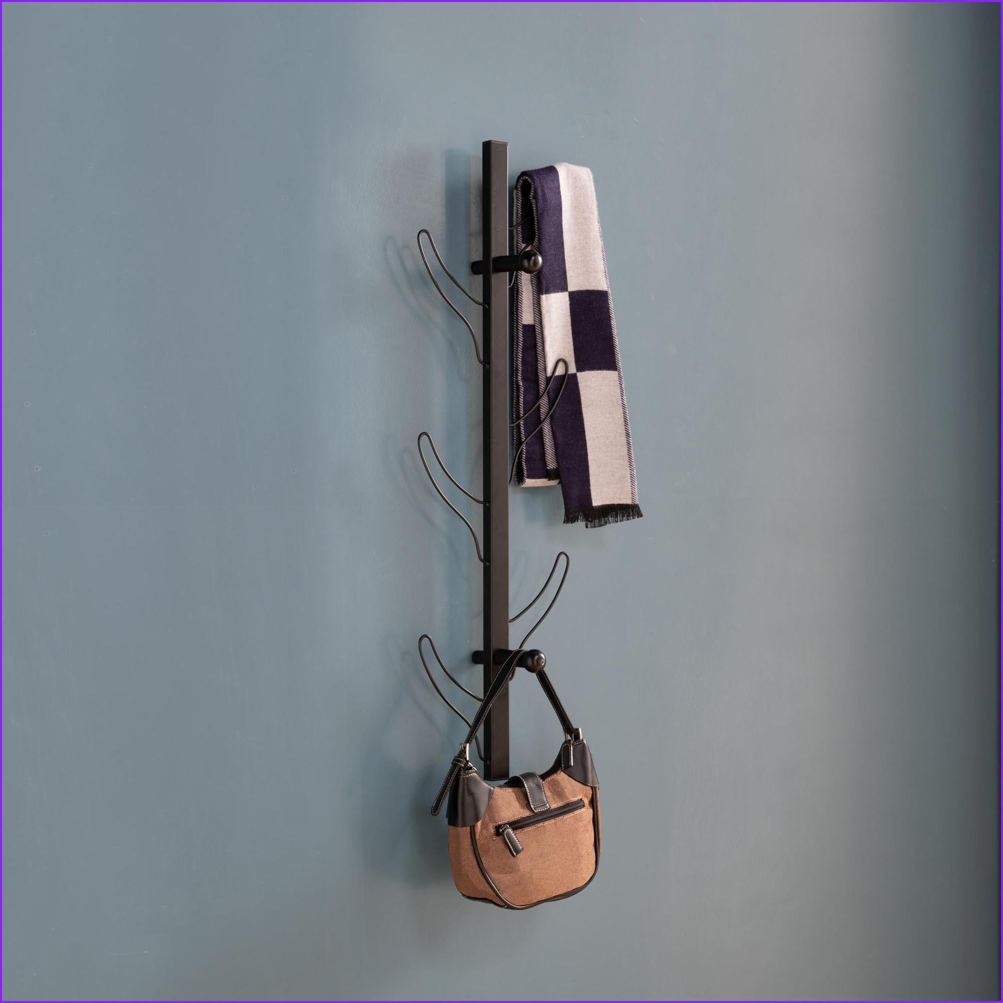 Coat Racks Wall Mounted, 8-Hook Industrial Metal Accent Rack | Black ...