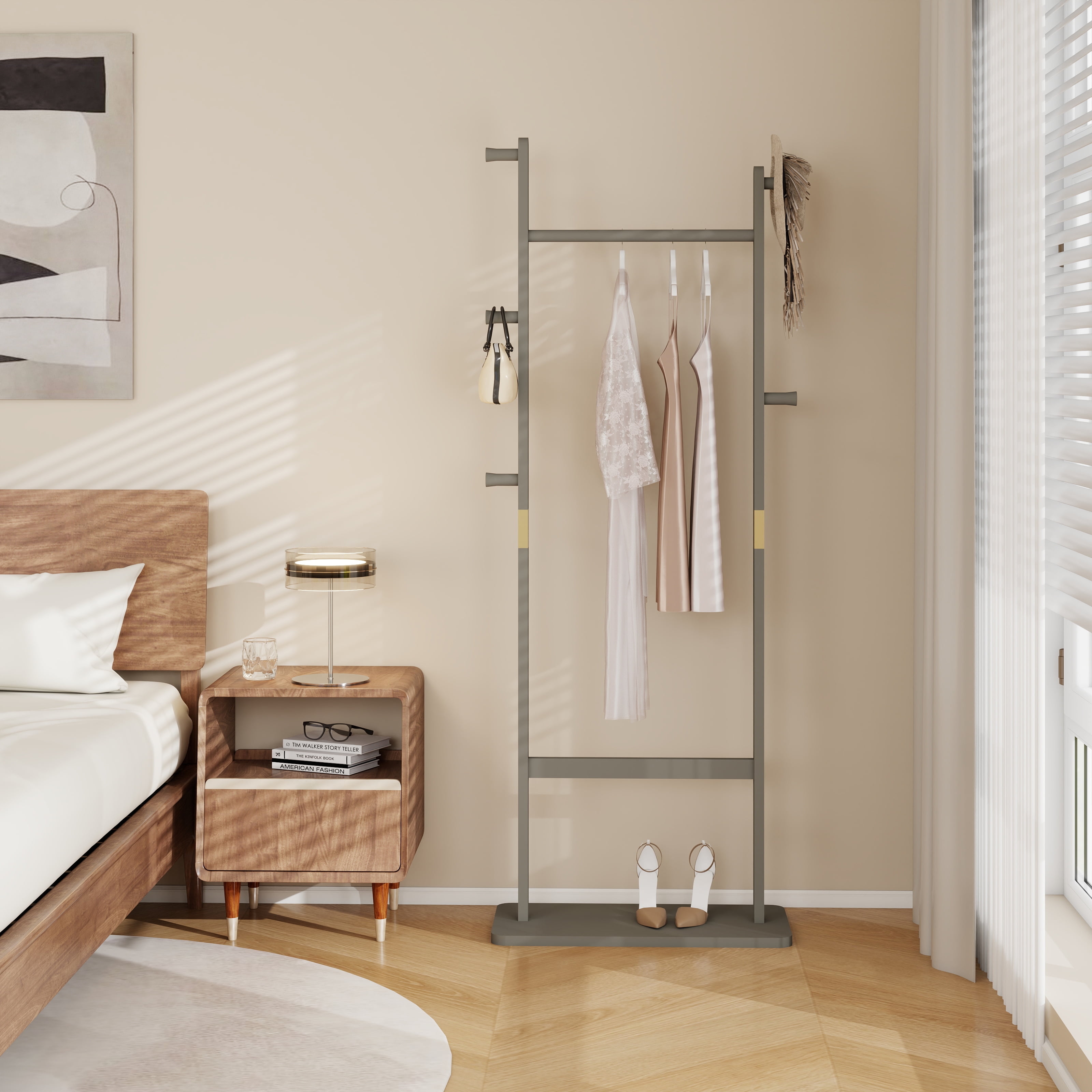 Coat Racks solid wood hanger 23.6* 11*64.1in Solid environmental ...