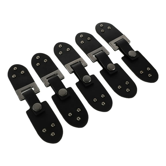 STRANDCHIC 5Pcs Leatherette Straps with Metal Buckles for Coat Crafting and Sewing Projects
