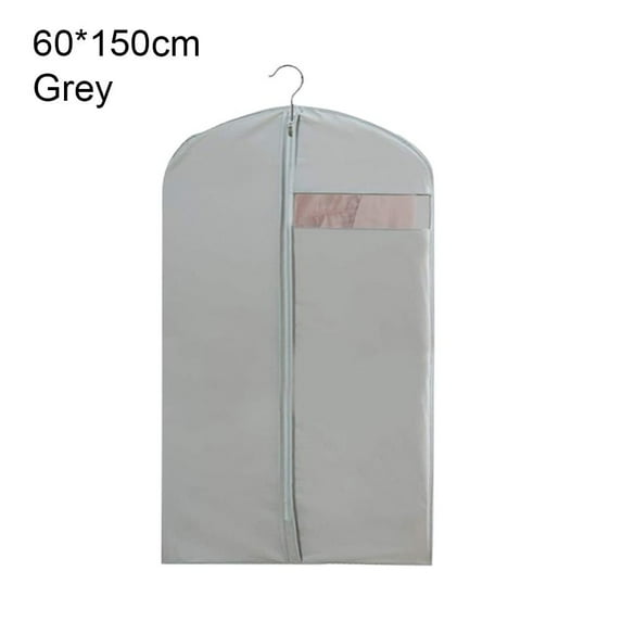 Coat Suit Dress Black Grey Clothing Cover PEVA Hanging Storage Bag Closet Organizer Clothes Dust Bag Garment Bag GREY-60X150CM