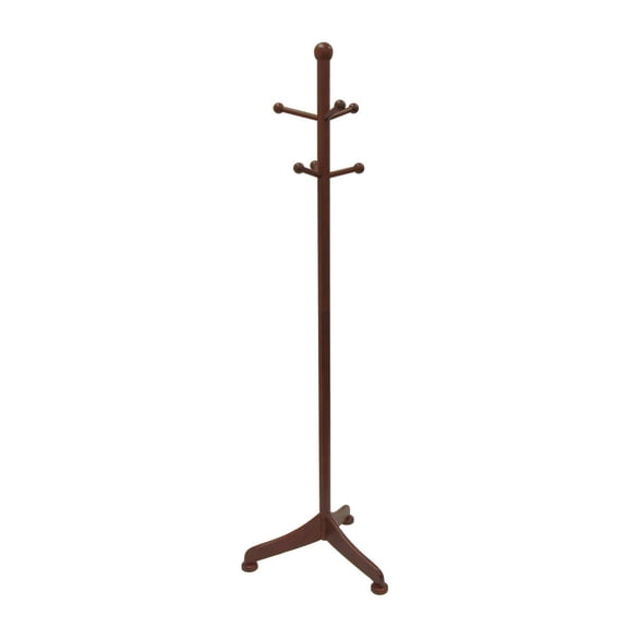 Coat Tree Philip - 71 Inch Walnut Finish Coat Rack with 6 Hooks - Freestanding Hall Tree for Entryway, Bedroom, Living Room
