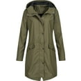 thumbnail image 1 of Coat Women's Solid Overcoat Women Zip Hoodie Windproof Rain Outdoor Lightweight Jacket Women Jacket Long Women's Coat, 1 of 3
