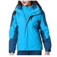 thumbnail image 1 of Coat for Womens Fashion 3-in-1 Snow Ski Jacket Women's Skiing Snowboarding Jackets Fleece Hood Mountain Snow Coat Winter Coats for Women Women's Winter Coats BlueXXXL, 1 of 7