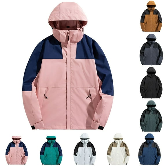 Coat for Womens Fashion 3-in-1 Snow Ski Jacket Women’s Waterproof Snow Ski Jacket Mountain Windproof Winter Coat with Detachable Hood Winter Coats for Women PinkS