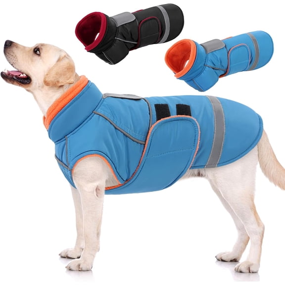 Coat, XXXL Winter Jacket, Warm Jacket for Dogs, Reflective Puffer Coats Snowsuit for Dane, Turquoise XXX-Large