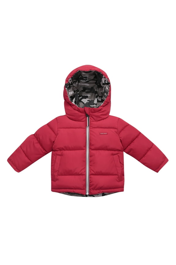 Coat for Baby Girl Winter Baby Boys Girls Wear Double-Sided Thick Camouflage Down Padded Jackets Coat New Fall Jackets Winter Outerwear Red 3-4T