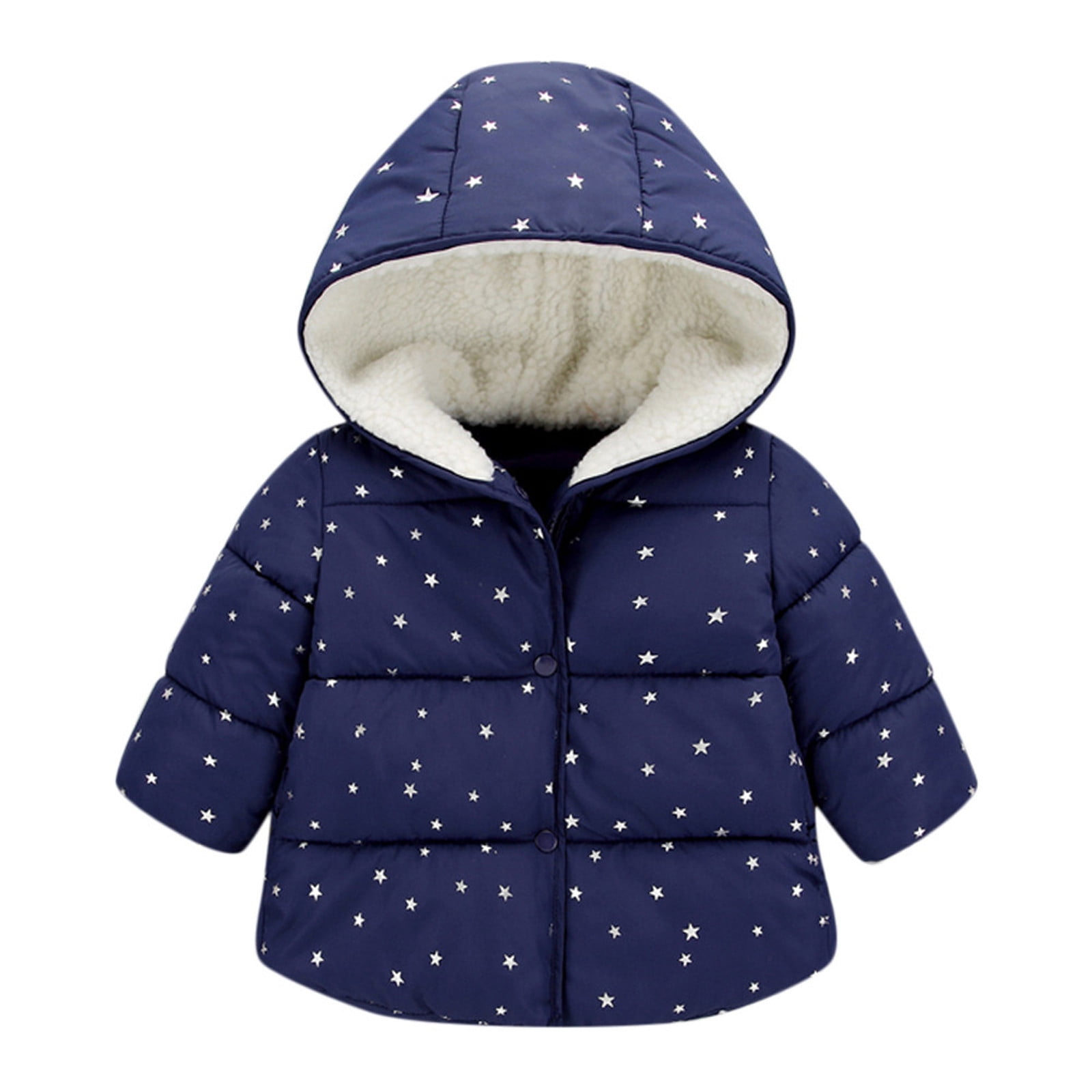 Coat for Girls Long Sleeve Crew Round Hooded Warm Outerwear Clothes Winter Coats,Size 4 Years-5 Years